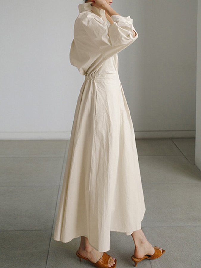 Brynn - Vestido elegante Línea A con Cuello Polo Chic