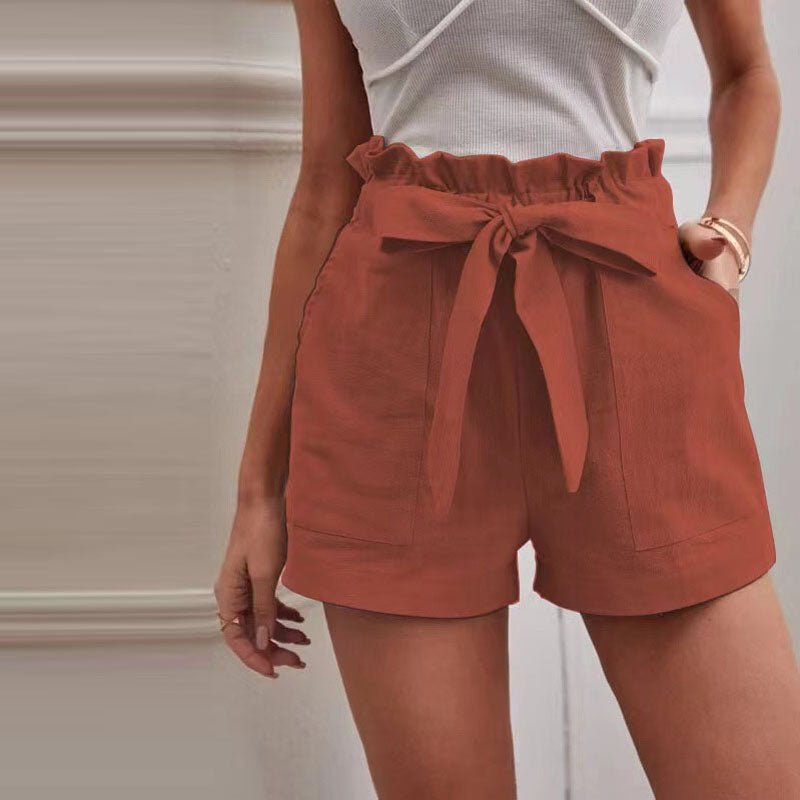 Shorts casuales de algodón y lino