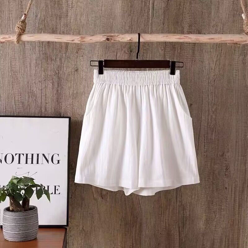 Shorts lisos de algodón con cintura elástica