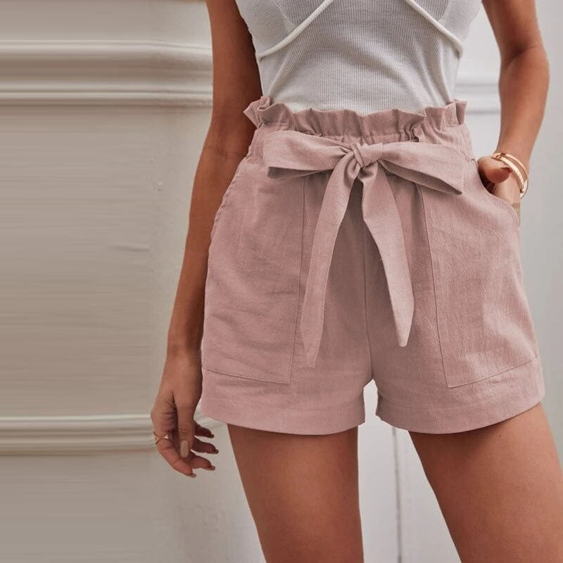 Shorts casuales de algodón y lino
