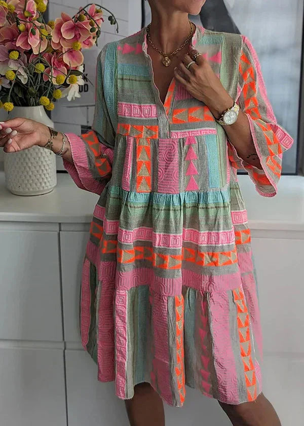 Ava - Vestido de Verano Chic con Escote en V de Cáñamo