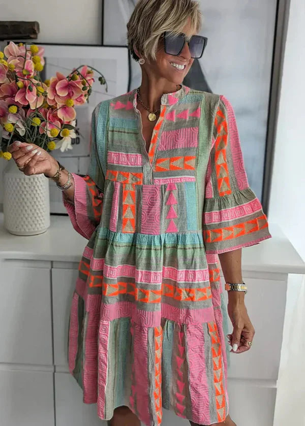 Ava - Vestido de Verano Chic con Escote en V de Cáñamo